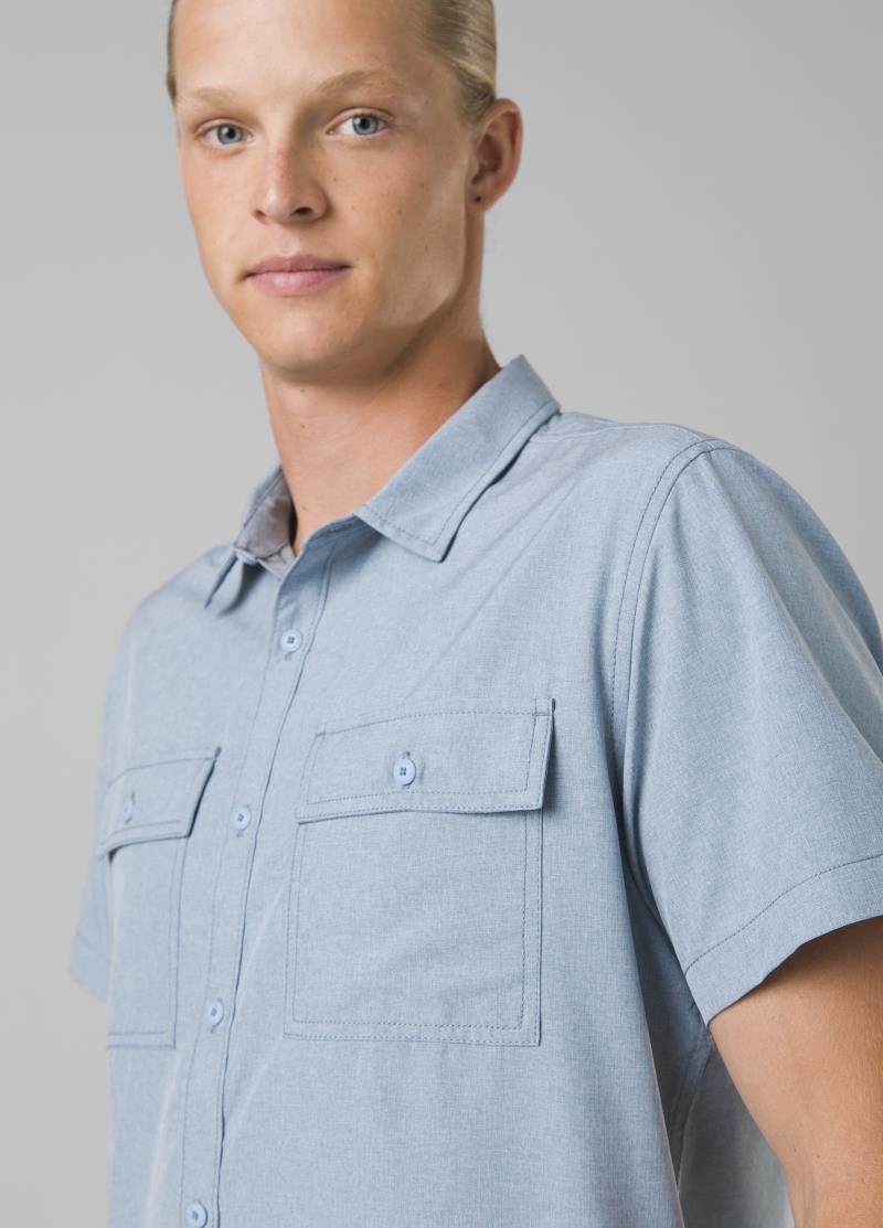 Lost Sol SS Shirt - Slim - Mens - Chambray Heather 5