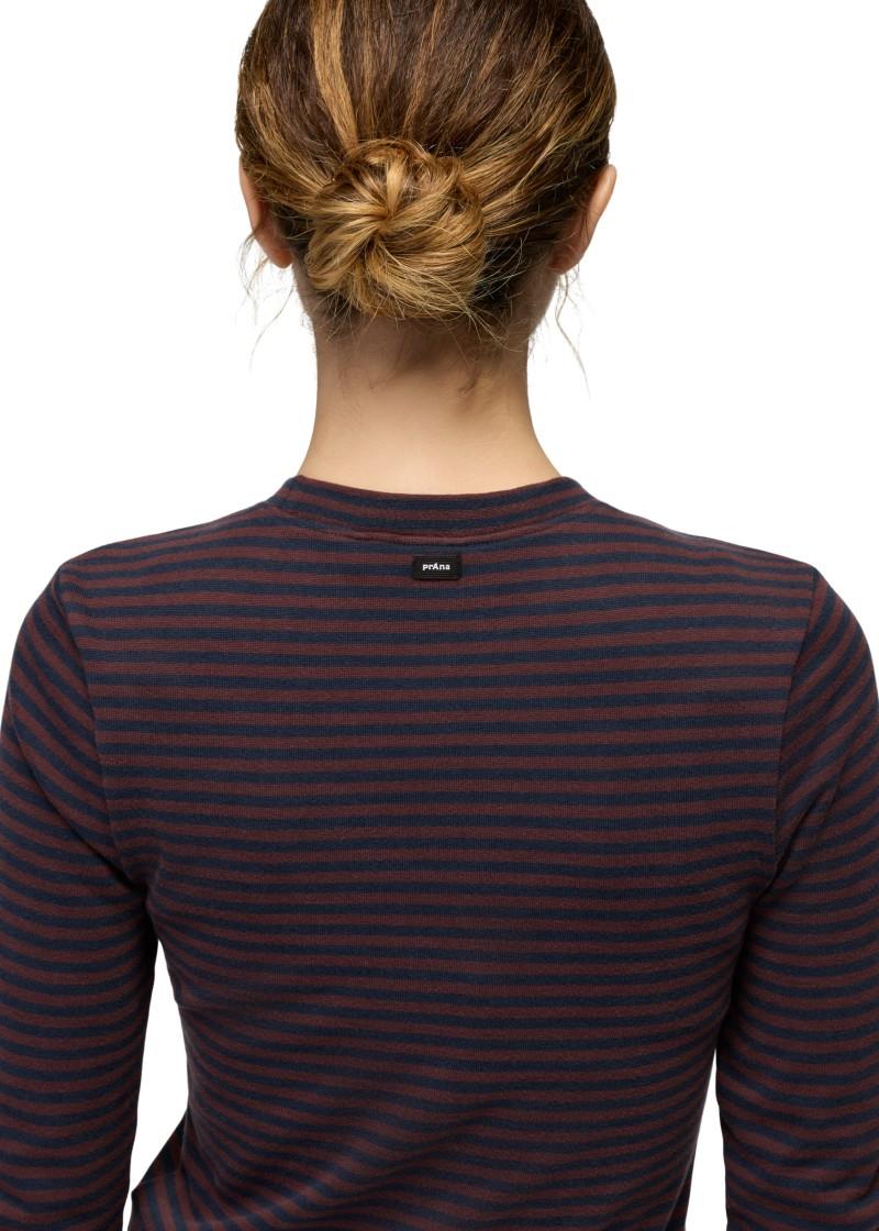 Lotus LS Tee - Womens - cacao stripe 1