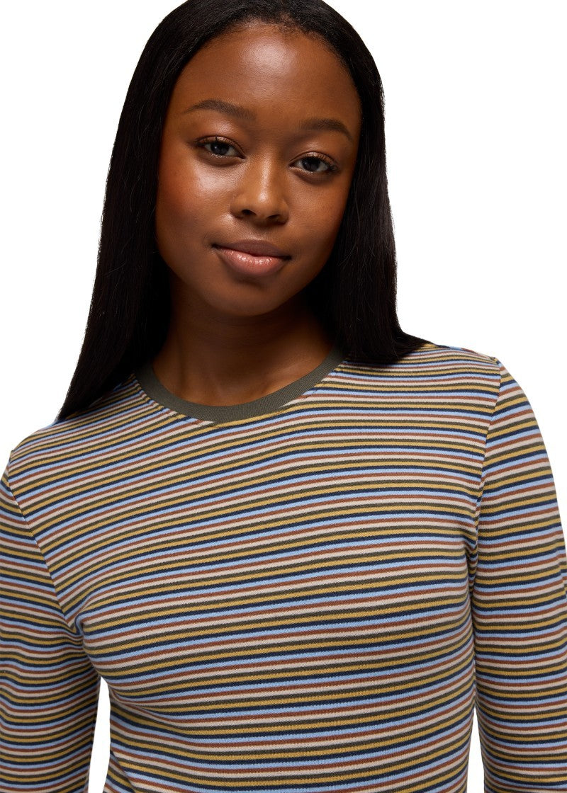 Lotus Midi Dress - long beach stripe 1
