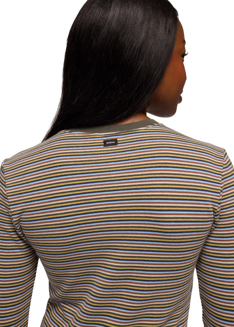 Lotus Midi Dress - long beach stripe 1