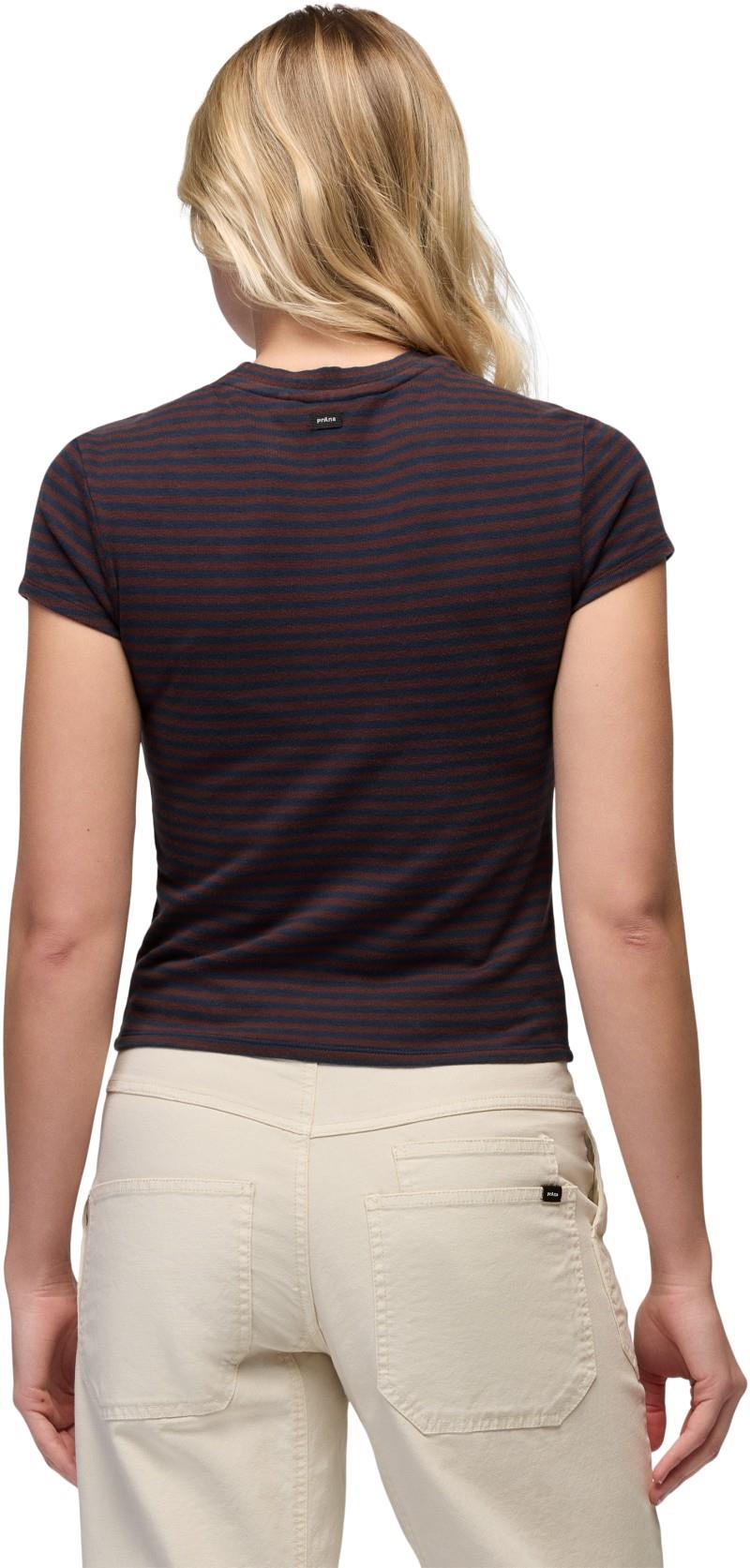 Lotus SS Tee - Womens - cacao stripe 1