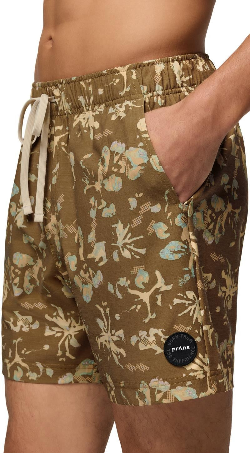 Metric E-Waist Shorts, 6" Inseam - Mens - retro olive digibloom 1