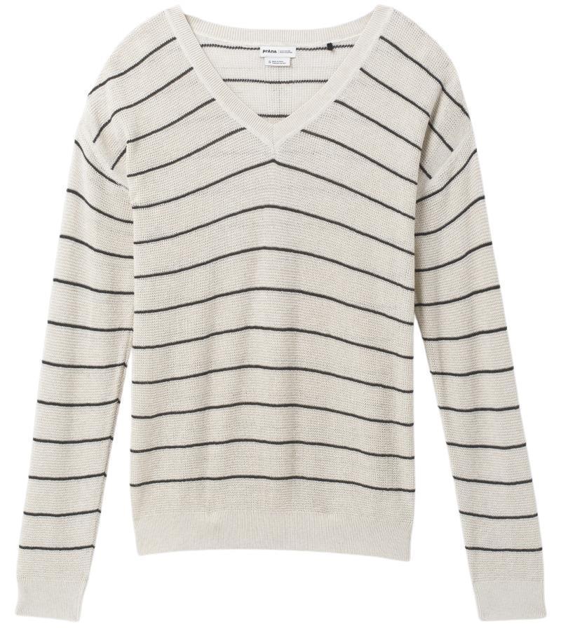 Milani V-Neck - Womens - oatmeal stripe 1