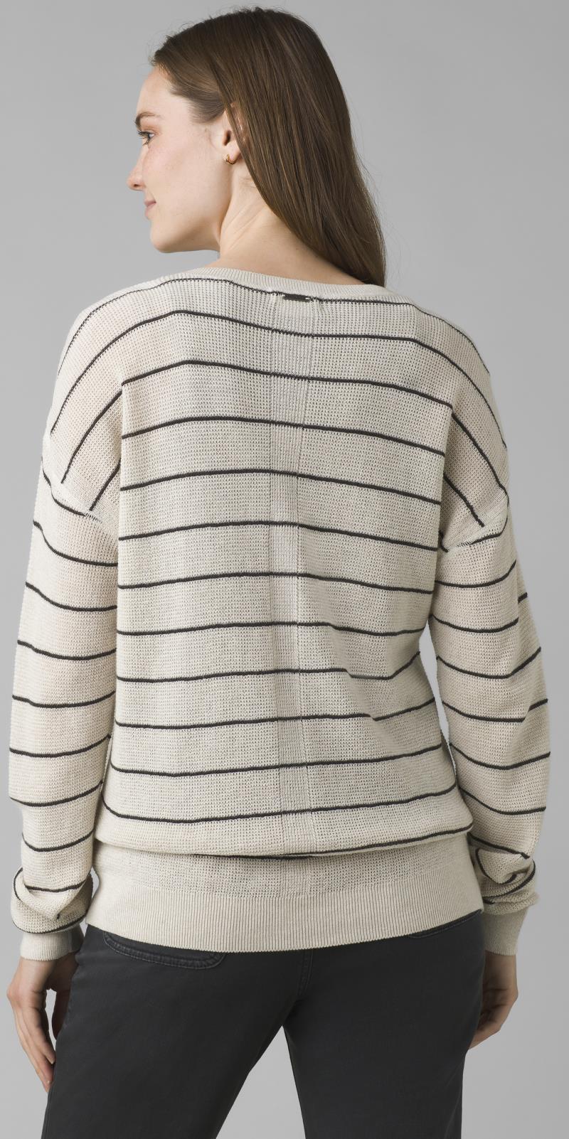 Milani V-Neck - Womens - oatmeal stripe 1