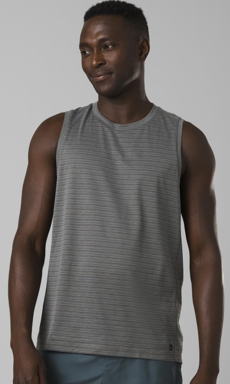 Mission Trails Tank - Mens - Grey Micro Stripe 2