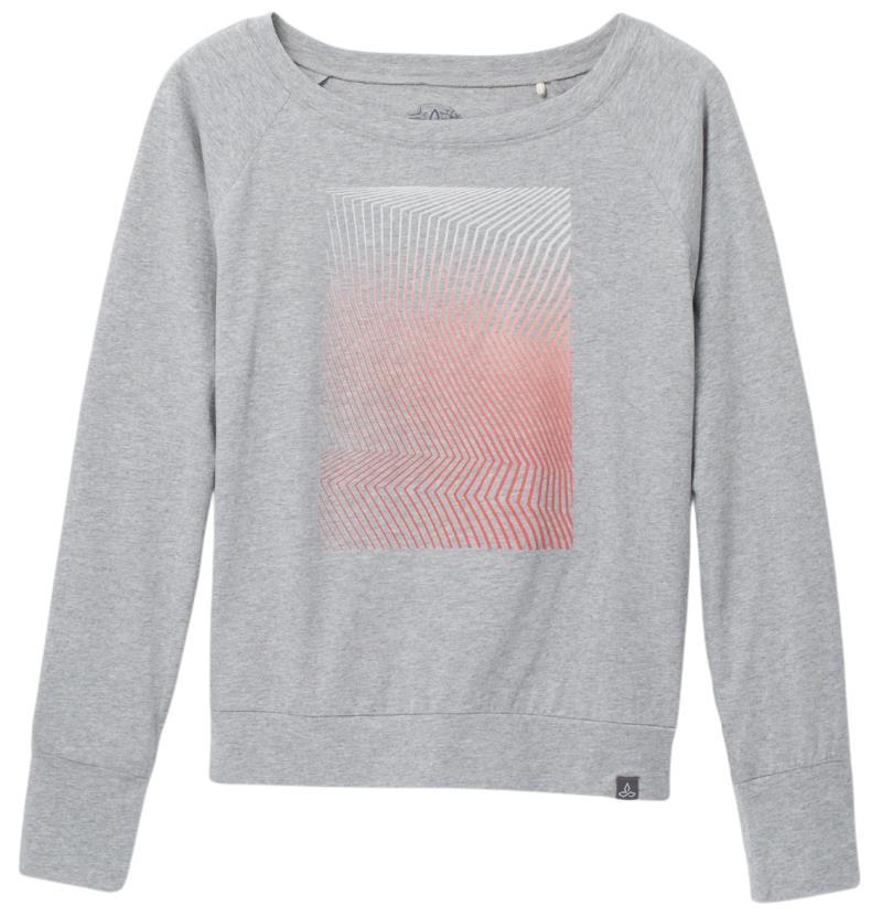 Organic Graphic LS - Womens - Heather Grey Line Work 1