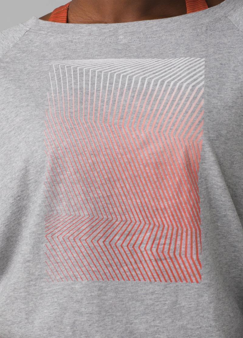 Organic Graphic LS - Womens - Heather Grey Line Work 2