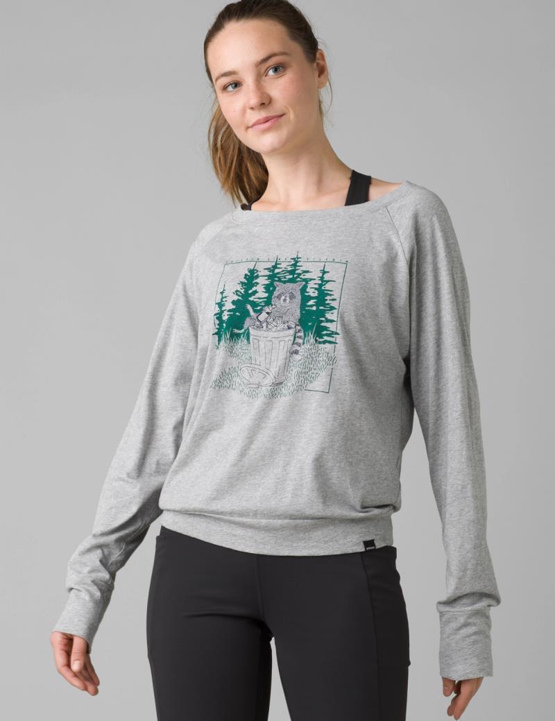 Organic Graphic LS - Womens - Heather Grey Litter Critter 2