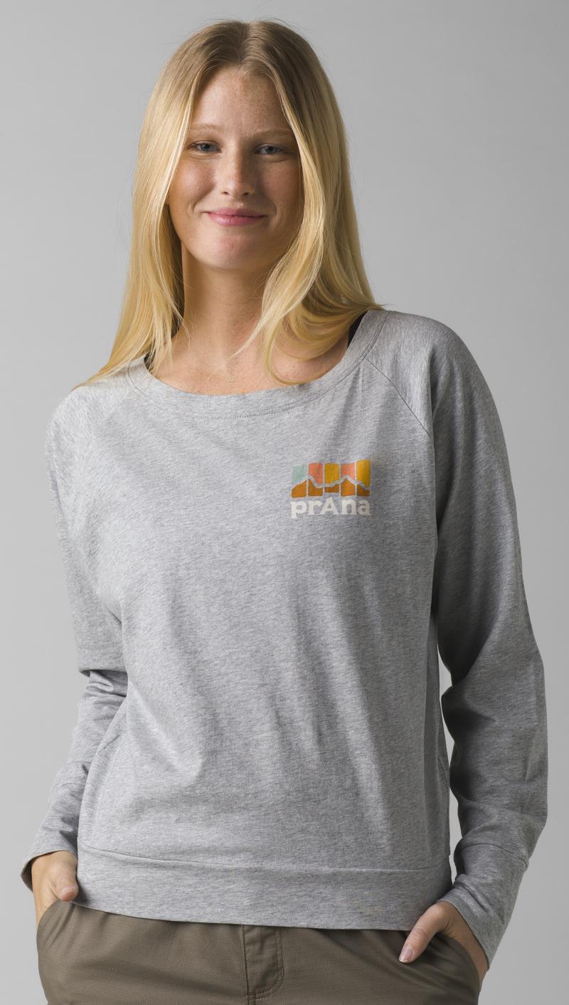 Organic Graphic LS - Womens - Heather Grey Postpile 2