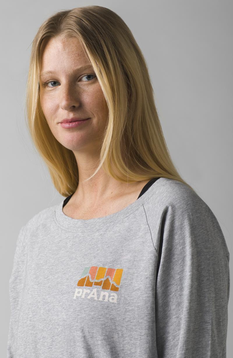 Organic Graphic LS - Womens - Heather Grey Postpile 4