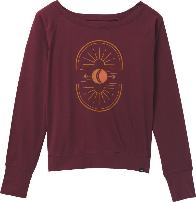 Organic Graphic LS - Womens - Maroon Earthshine 1