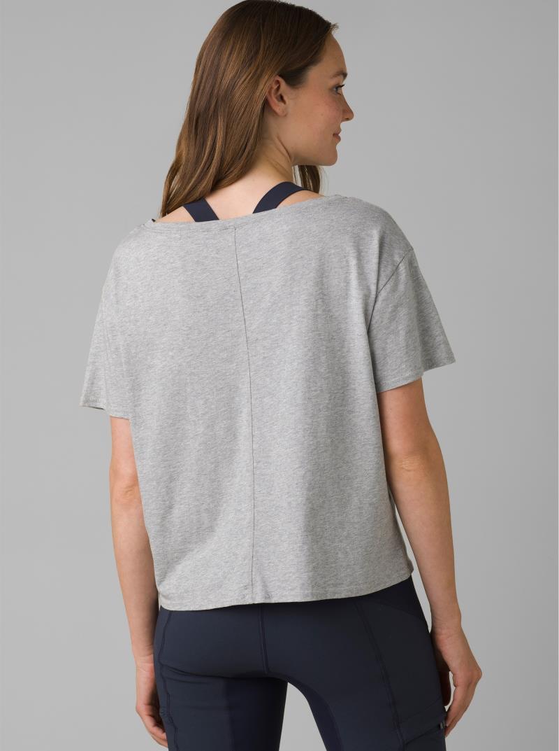 Organic Graphic Tee - Womens - heather grey lift ships 1