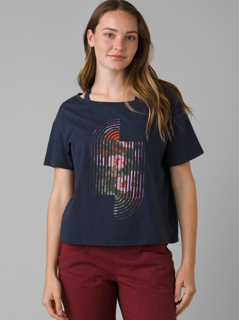 Organic Graphic Tee - Womens - nautical floral lines 1
