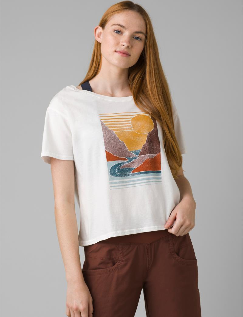 Organic Graphic Tee - Womens - white seascape 1