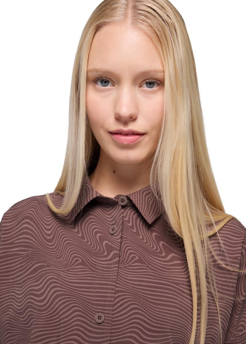 Railay SS Button Down - Womens - carob wavee 1