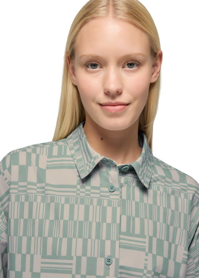 Railay SS Button Down - Womens - saltwater drops 1