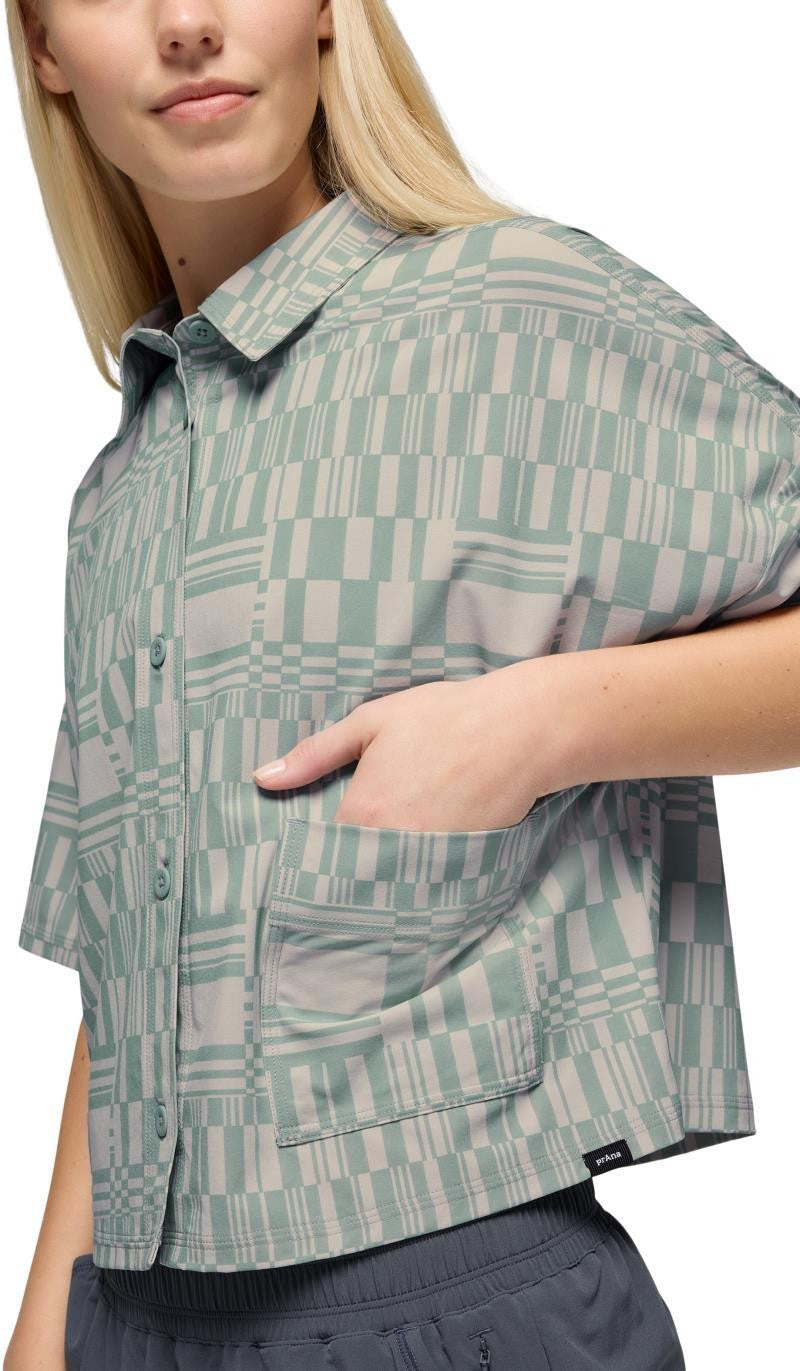 Railay SS Button Down - Womens - saltwater drops 1