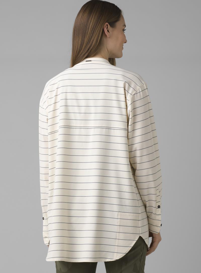 Railay Tunic - Womens - soft white stripe 1