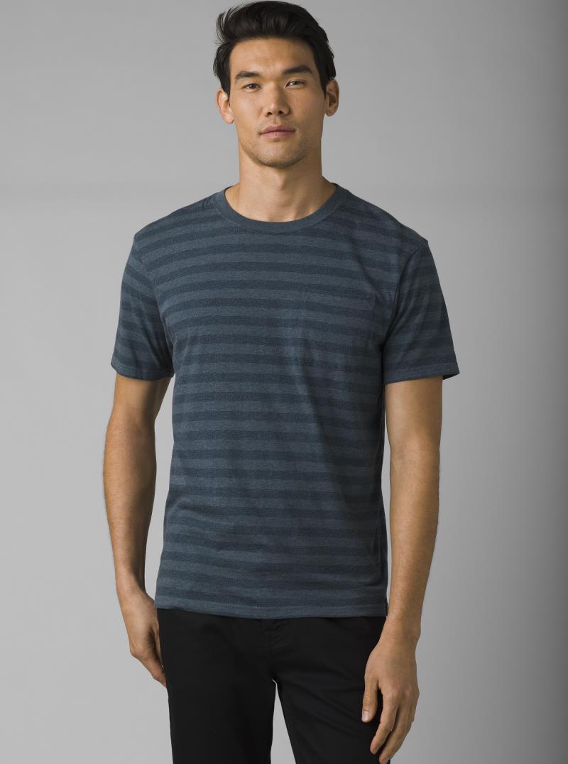 Roots Studio Pocket T-Shirt - Mens - grey blue 1