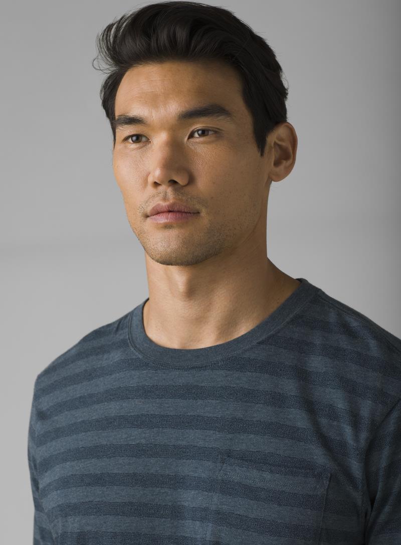 Roots Studio Pocket T-Shirt - Mens - grey blue 1