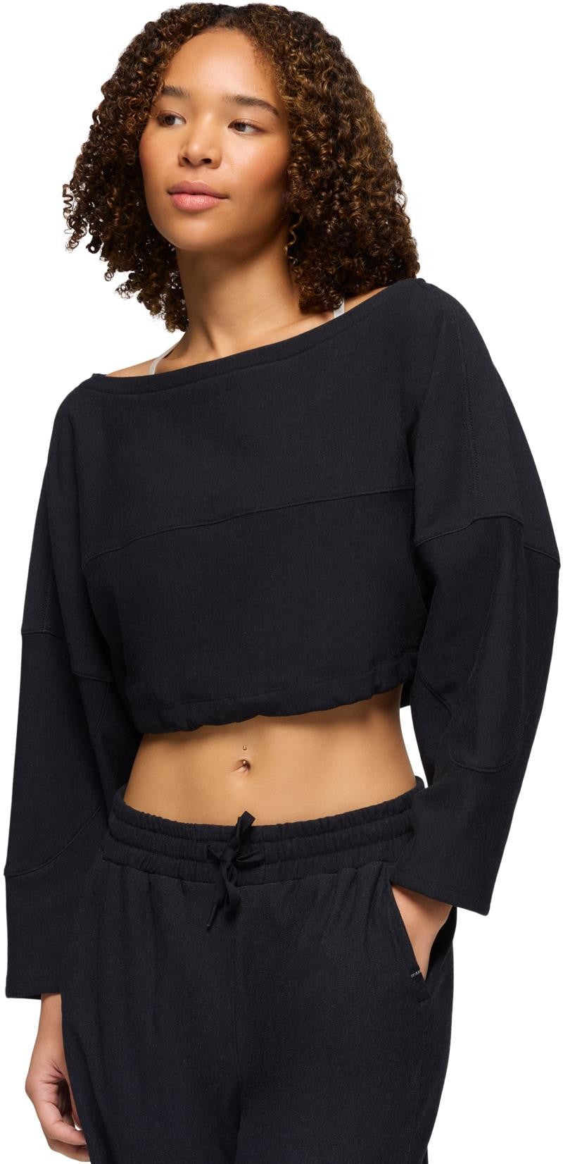 Sacred Space Cinched Crop - Womens - black heather 1