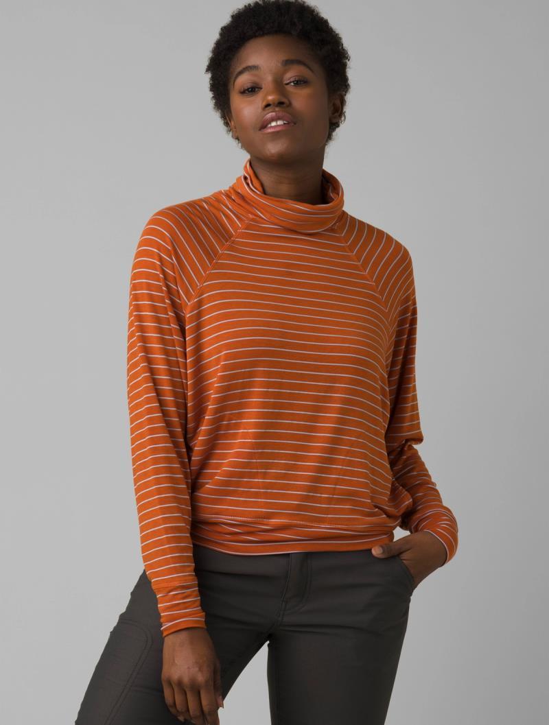 Sol Protect Turtleneck - Womens - Gingerbread Stripe 2