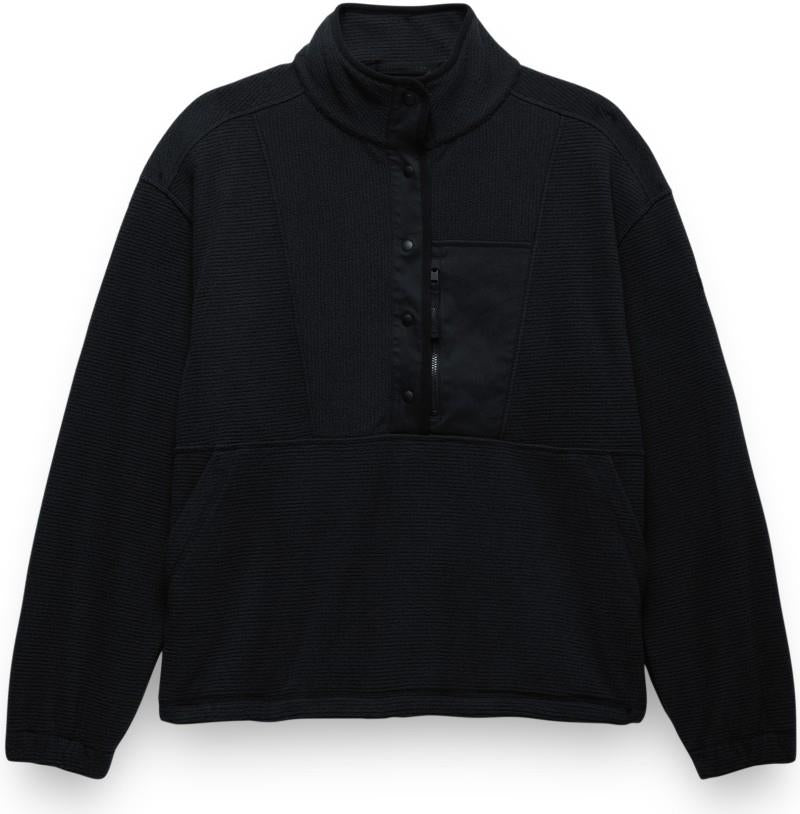 Stretch Zion Fleece Half Snap - Womens - black 1