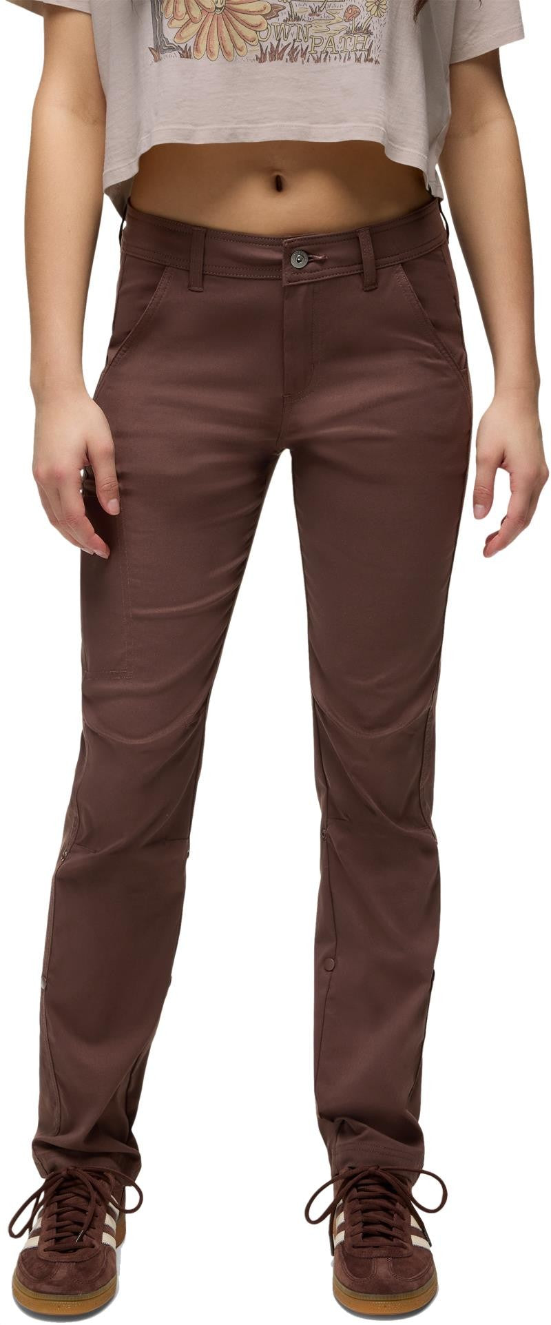 Stretch Zion Mid Rise Pants, Reg - Womens - mocha 1