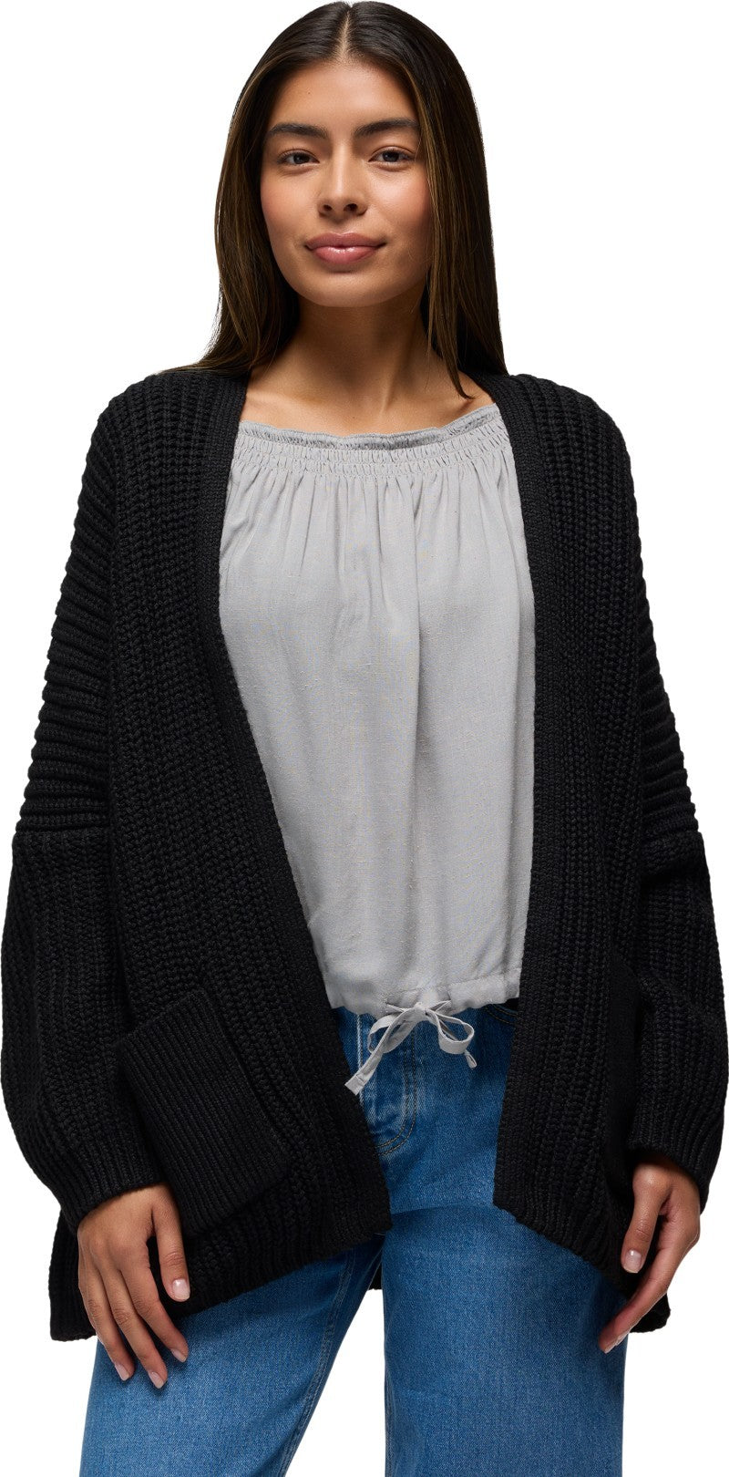 Sunday River Long Cardigan - Womens - black 1