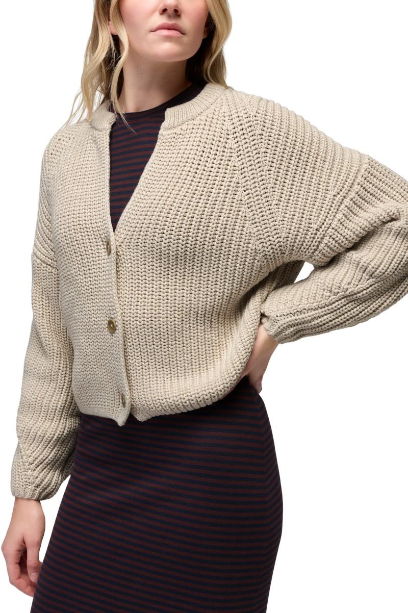 Sunday River Short Cardigan - Womens - beach pebble 1