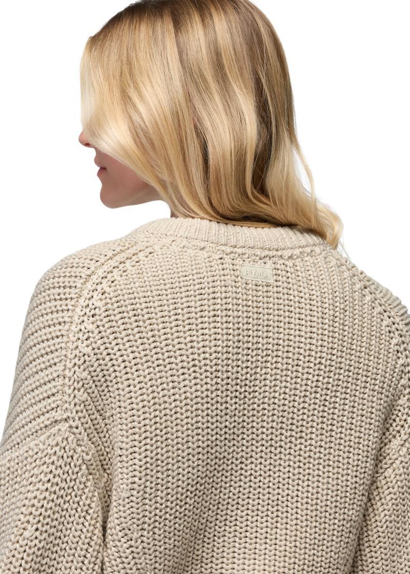 Sunday River Short Cardigan - Womens - beach pebble 1