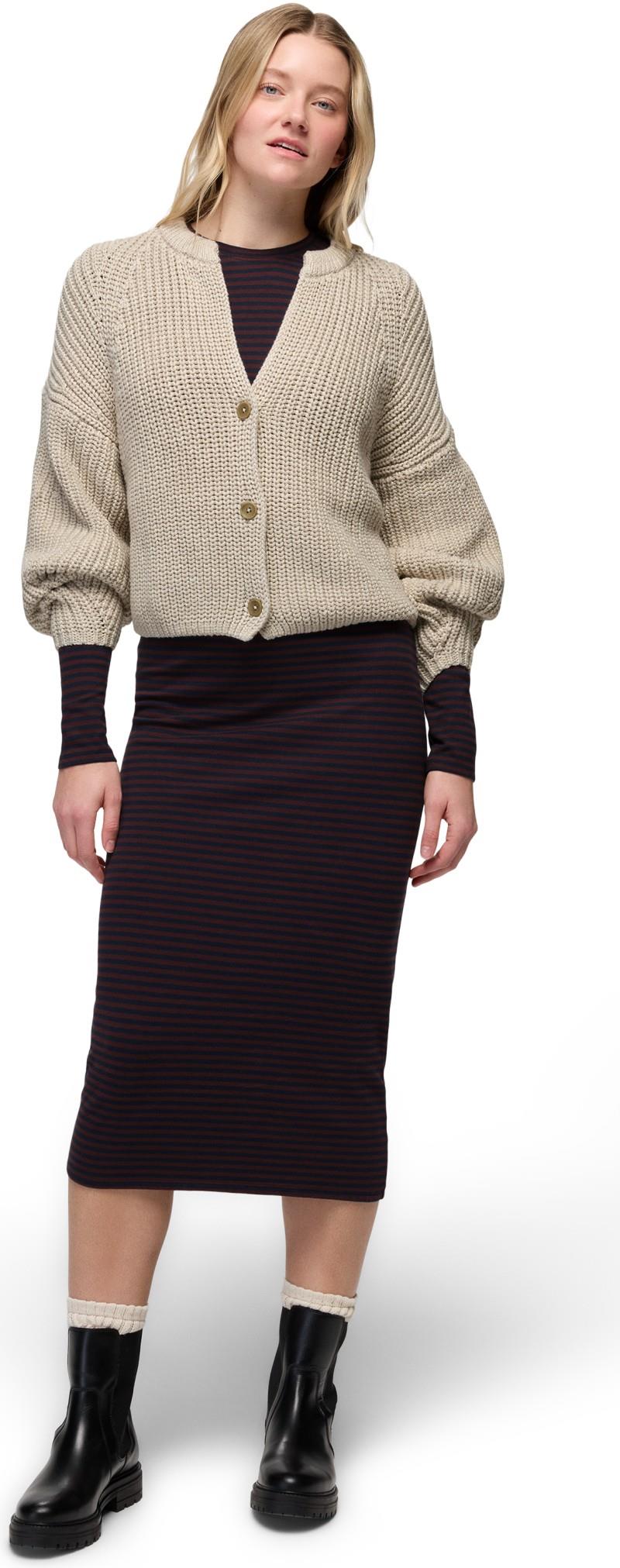 Sunday River Short Cardigan - Womens - beach pebble 1