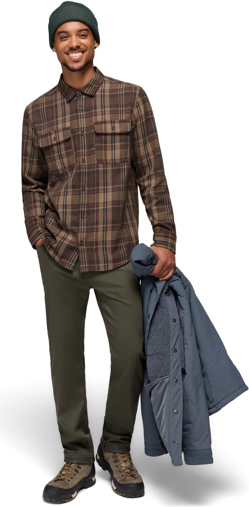 Westbrook Flannel Shirt - Slim - Mens - mocha 1