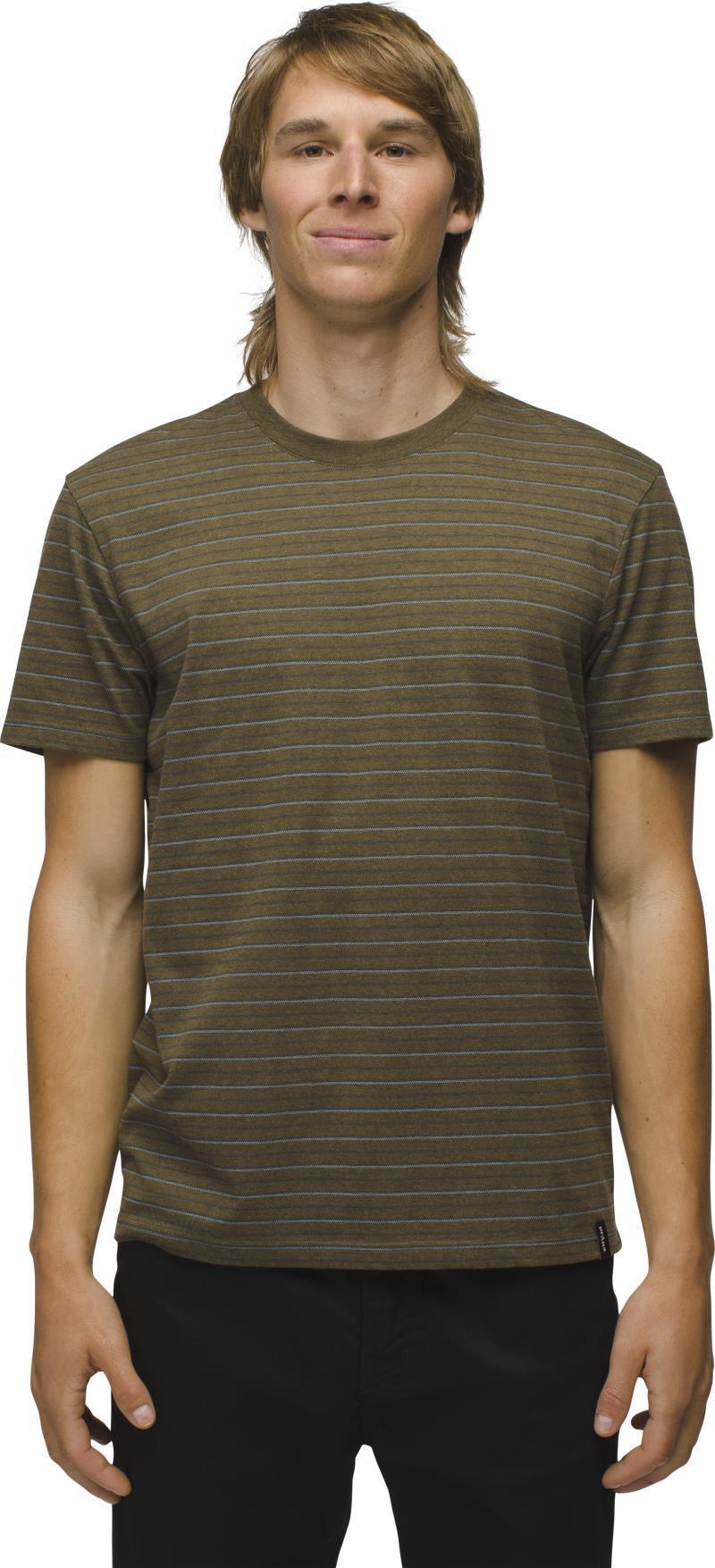 prAna Crew T-Shirt - Mens - Cargo Green Stripe 2