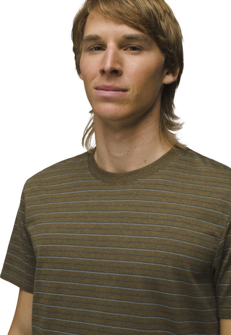 prAna Crew T-Shirt - Mens - Cargo Green Stripe 4