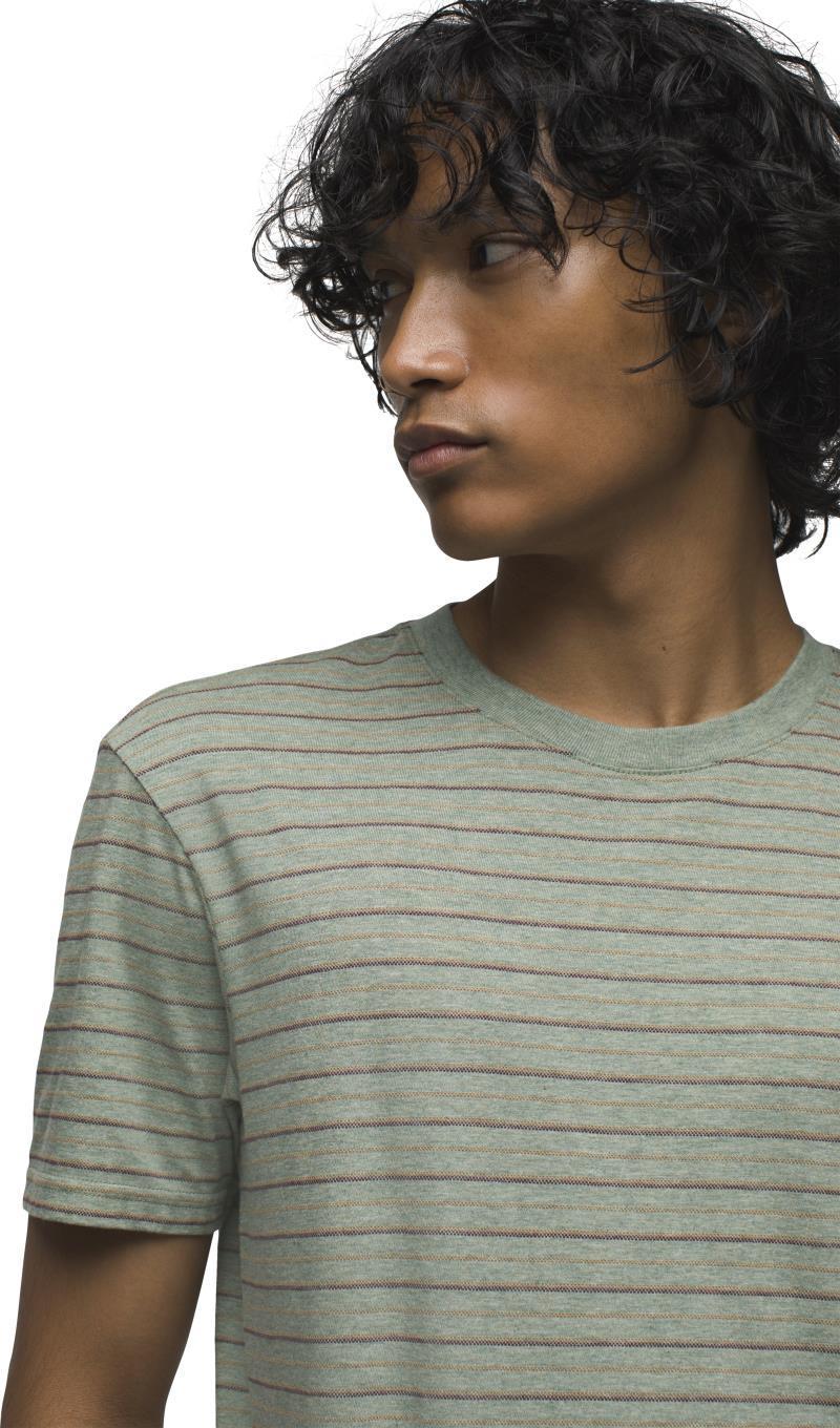 prAna Crew T-Shirt - Mens - Mineral Green Stripe 4