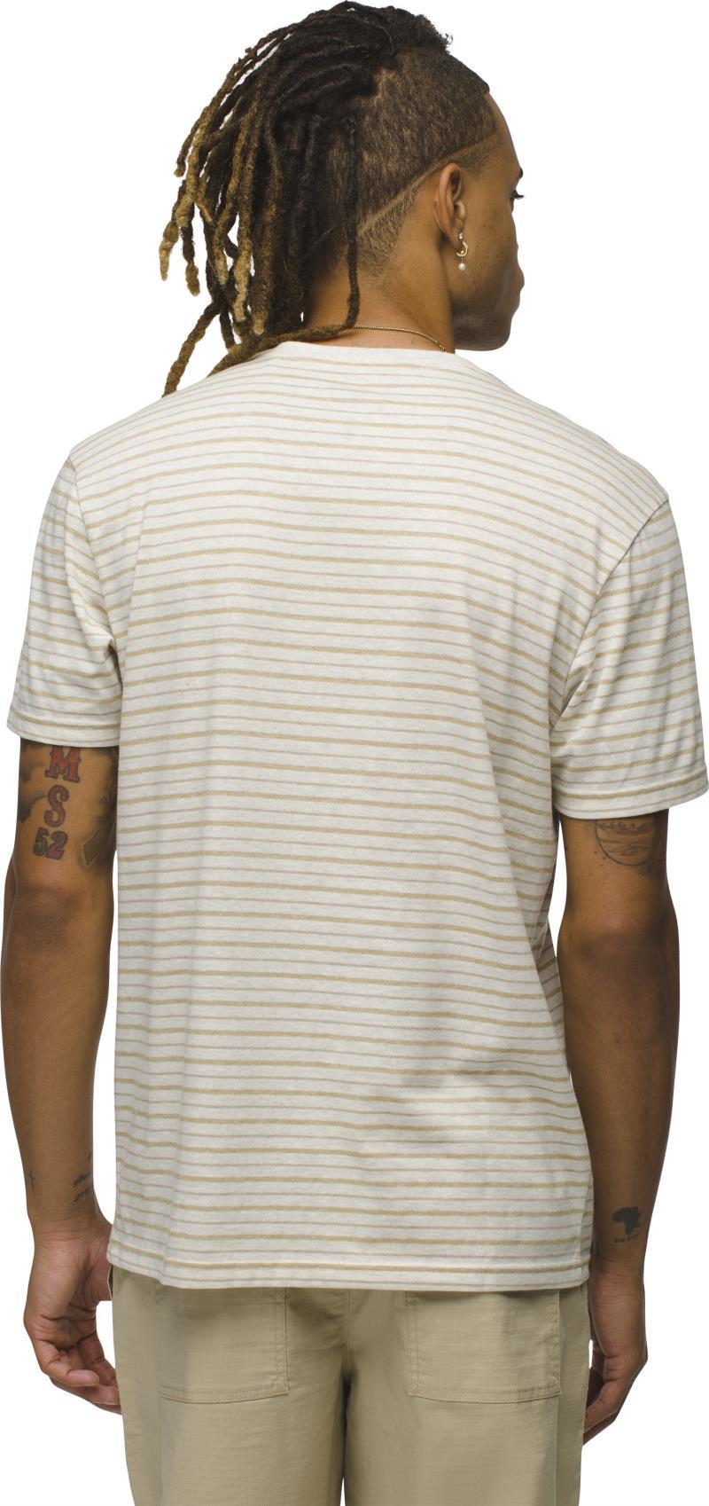 prAna Crew T-Shirt - Mens - Oatmeal Stripe 3