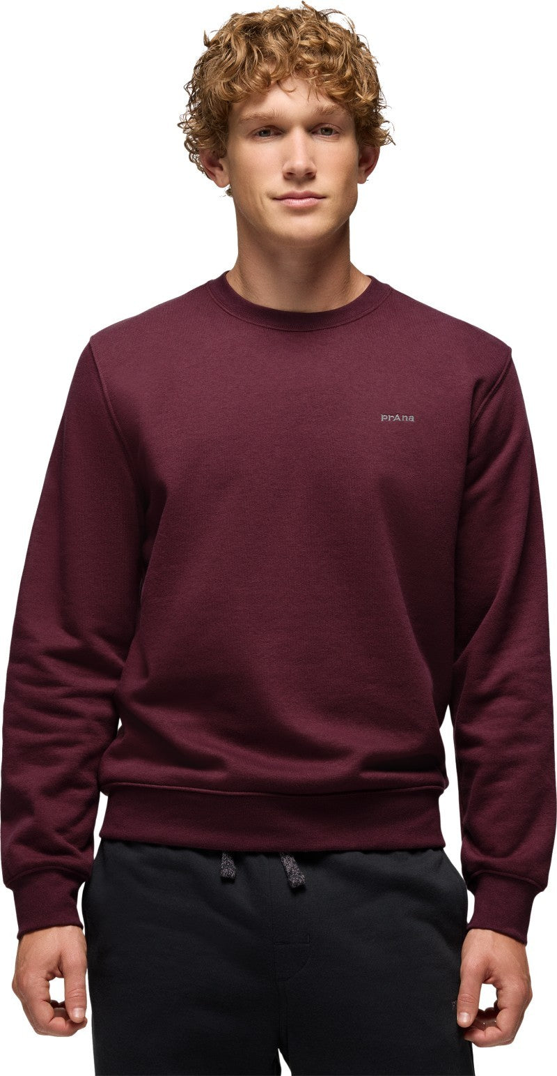 prAna Fleece Crew Sweatshirt - Standard - Mens - deep vino 1