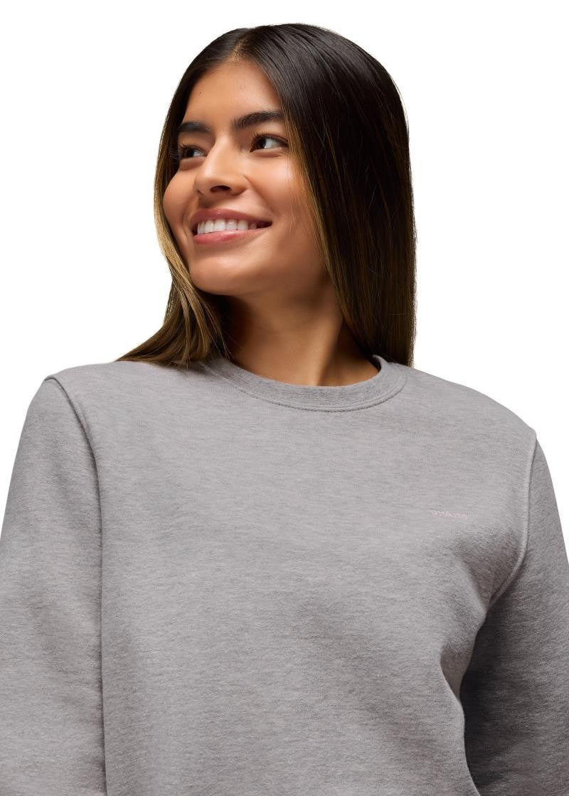 prAna Fleece Crew Sweatshirt - Womens - heather grey 1