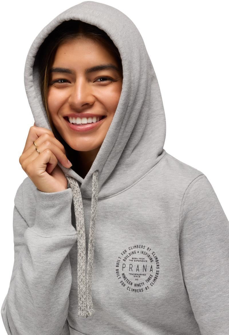 prAna Fleece Graphic Hoodie - Womens - heather grey simple story 1