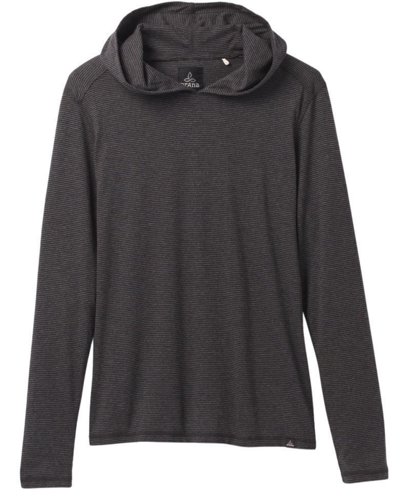 prAna Hooded LS T-Shirt - Mens - Black Stripe 1