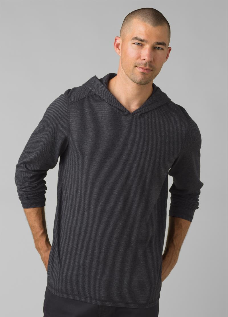 prAna Hooded LS T-Shirt - Mens - Black Stripe 2