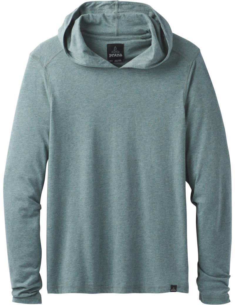 prAna Hooded LS T-Shirt - Mens - Starling Green Heather 1