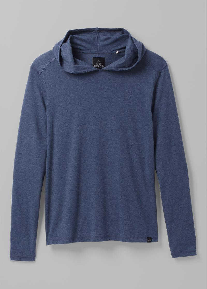 prAna Hooded T-Shirt - Mens - denim heather 1