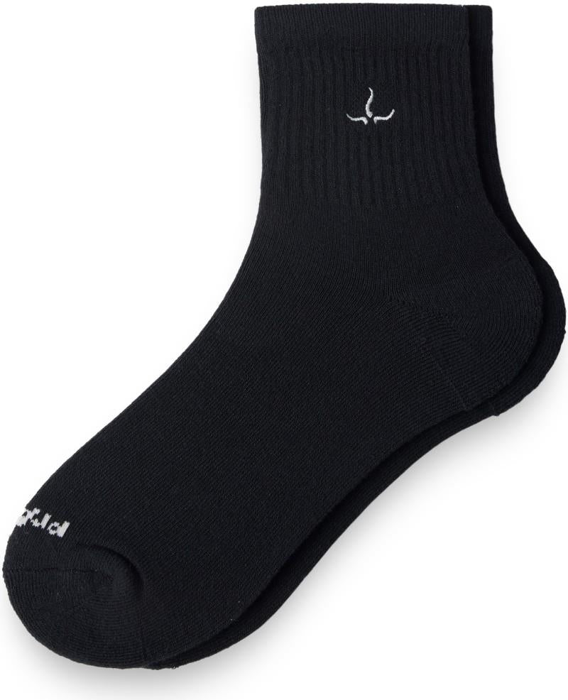 prAna Horns Half Crew Socks - black / soft white 1