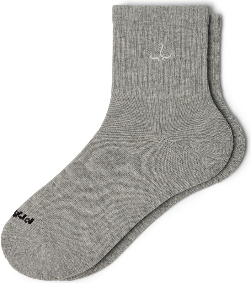 prAna Horns Half Crew Socks - heather grey / soft white 1