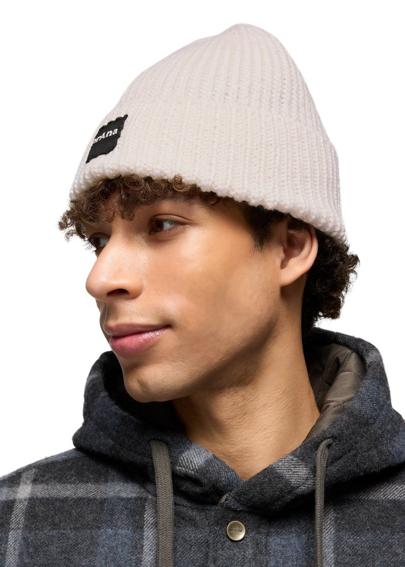 prAna Logo Beanie - soft white 1