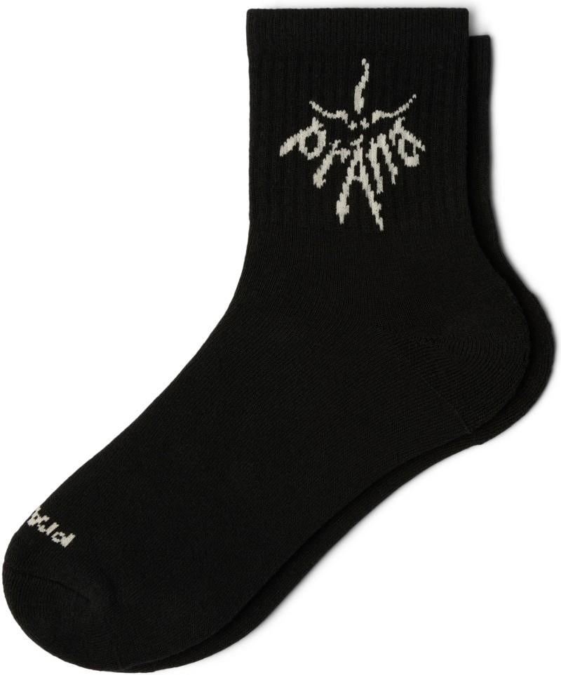 prAna Originals Half Crew Socks - black / soft white 1