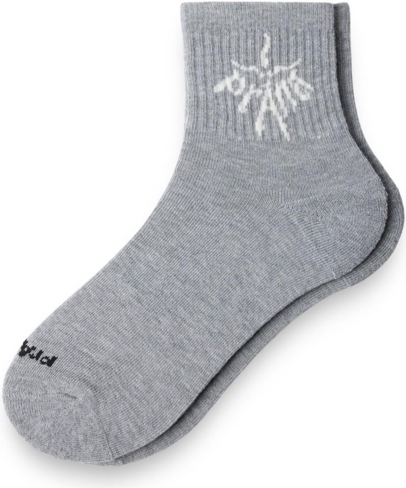 prAna Originals Half Crew Socks - heather grey / soft white 1