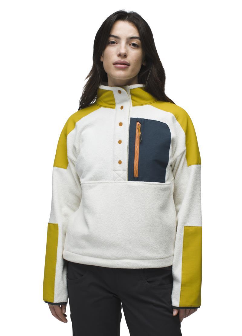 prAna Peak Snap Up Fleece - Womens - Canvas / Golden Leaf 2